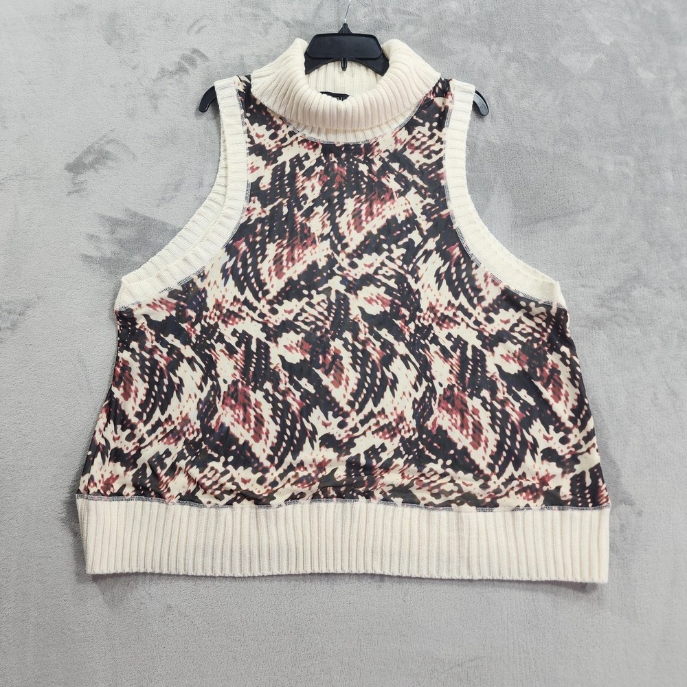 ELOQUII Sweater Vest Womens 26/28 Multicolor Turtleneck Sleeveless Pullover